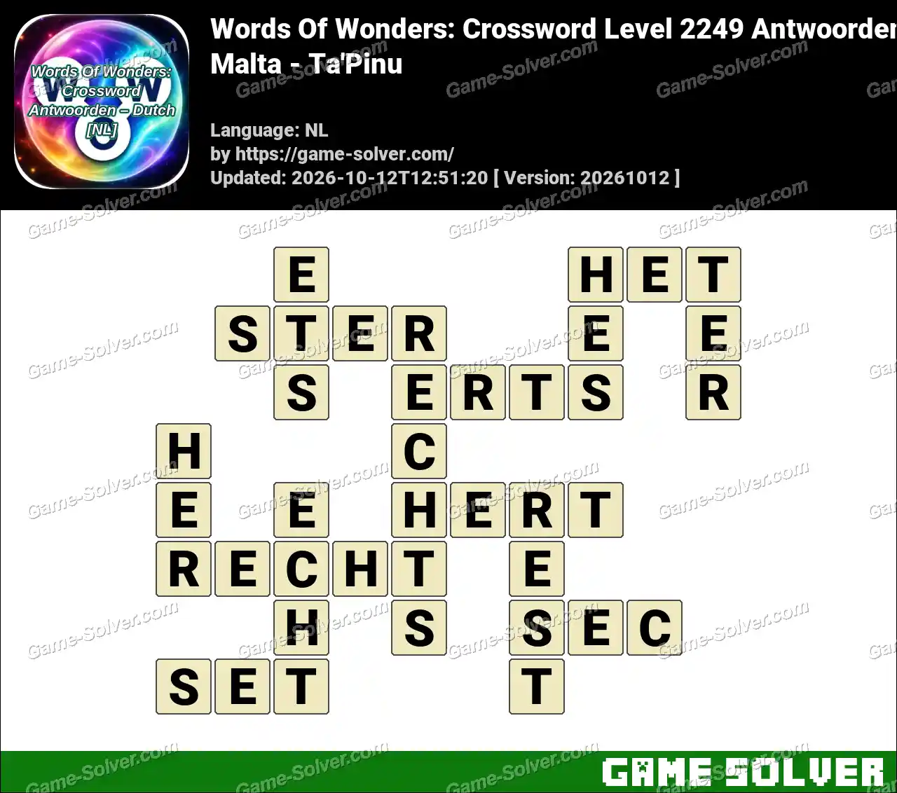 Words Of Wonders: Crossword Level 2249 Antwoorden – Malta – Ta’Pinu